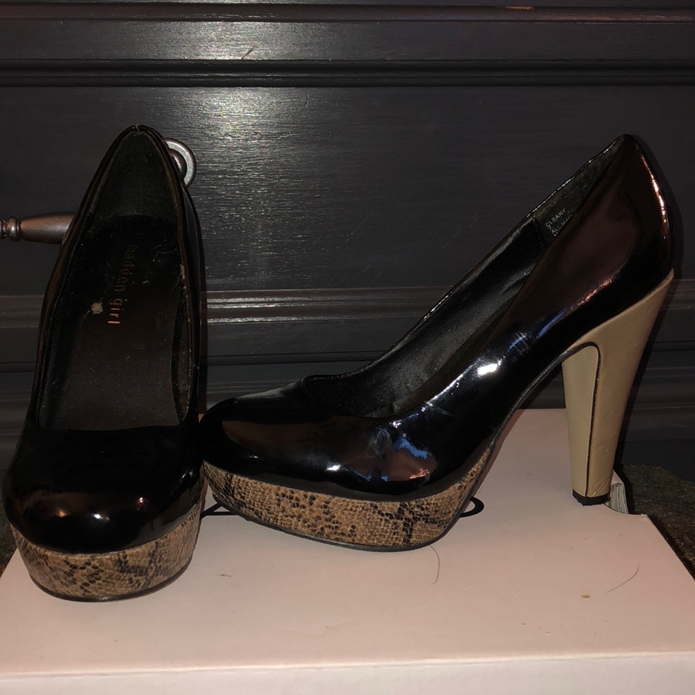 Black and tan heels